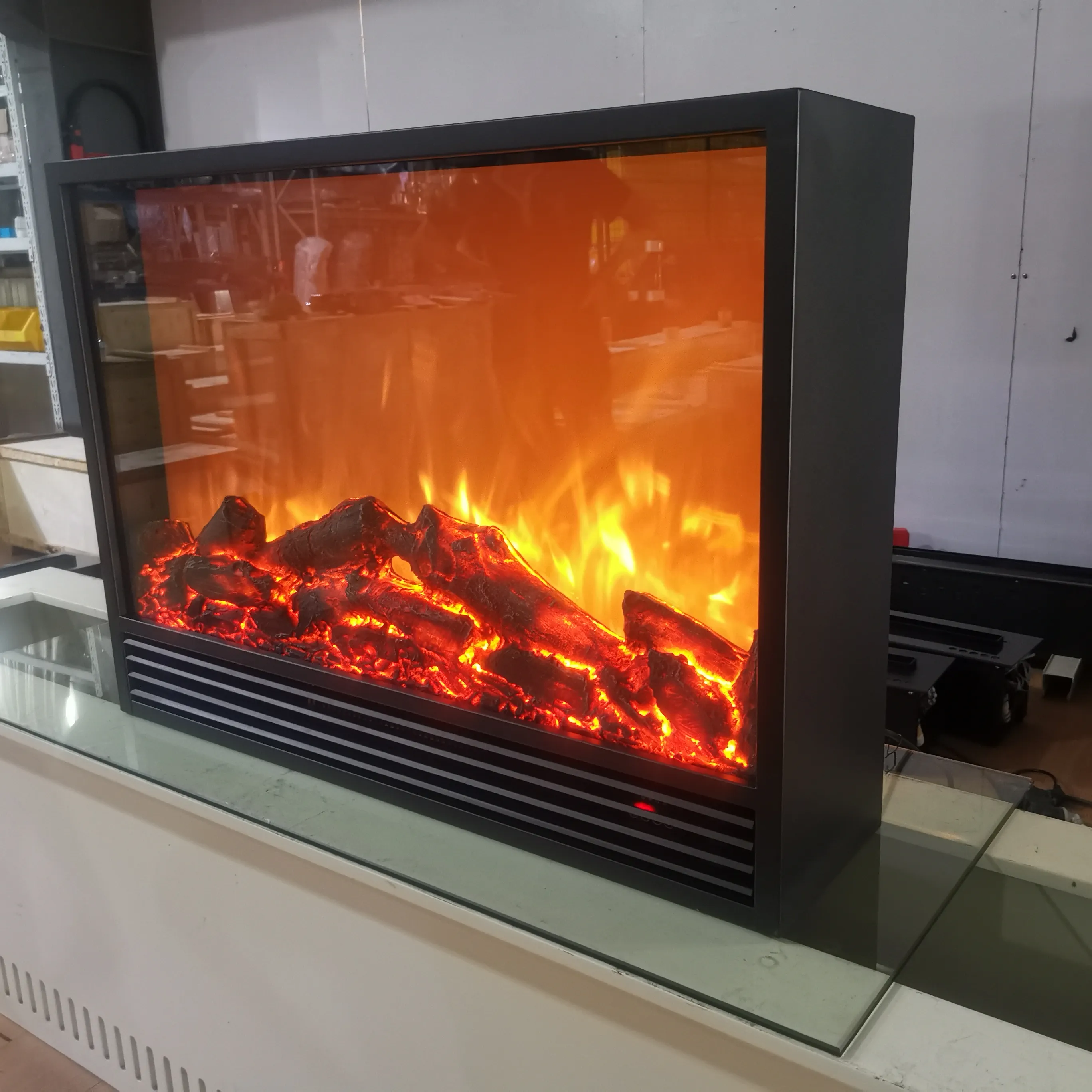 Hot販売カスタマイズ装飾火災エネルギーは安い特別なデザイン壁マウントled電気暖炉ヒーター