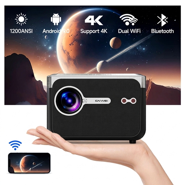 OEM New Arrival Mini Beamer 4k Wireless Wifi HD Pocket Portable Video LED Home Cinema Smart Mobile Phone Projector