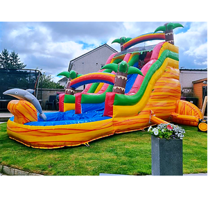 Commercial 0.55mm PVC Waterslide <strong>Inflatable</strong> Water <strong>Slide</strong> with Swimming Pool Kids and Adults Wet <strong>Inflatable</strong> <strong>Slide</strong> - Product Image 1