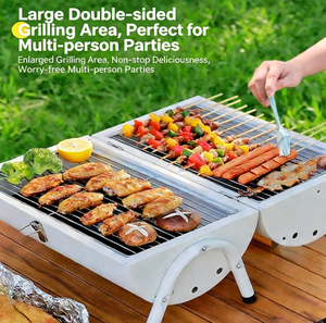 เตาบาร์บีคิวถ่านอเนกประสงค์ 2 in 1 แบบพับ<span class=keywords><strong>ได้</strong></span> สำหรับกิจกรรมกลางแจ้ง เดินป่า และปาร์ตี้ท้ายรถ - Product Image 4