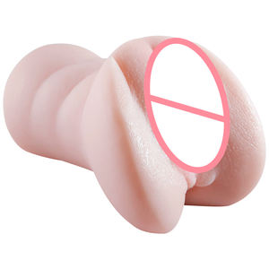 男性用TPEデュアルチャンネルセックストイ、オナニーカップ、ダブルホールオーラルエアプレーンカップ、男性用マスターベーター - Product Image 3