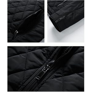 Blouson Bomber Homme Hiver Chaud Matelassé Diamant avec Poches Zippées Coupe-Vent Col Montant Vêtement d'extérieur Décontracté - Product Image 3