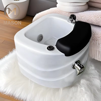 Chaise de Pédicure Professionnelle de Luxe à Usage en Salon, Bol en Acrylique Profond, Fonction Bain à Remous, Lampe LED, Système de Jets Sans Tuyauterie, Massage des Pieds et des Ongles