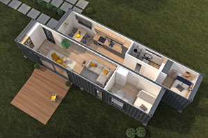 Casa Container Prefabbricata a Prezzo di Fabbrica, Design con Bagno <span class=keywords><strong>e</strong></span> Cucina, Container Convertito - Product Image 4