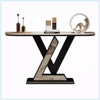 Table console contemporaine design de luxe italien avec lumière de rangement mur d'entrée décoratif pour porche couloir salon