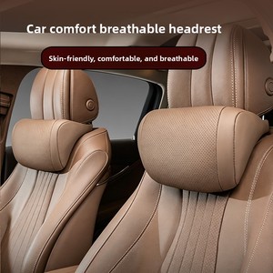 Almohada de Soporte para el Cuello de Coche de Cuero Nappa de Lujo - Cojín Ergonómico Transpirable para el Reposacabezas del Conductor y el Pasajero, Anti-Fatiga - Product Image 1