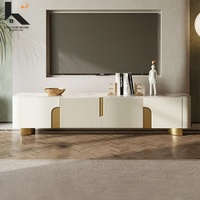 Ensemble de meuble TV et table basse contemporains, mobilier de salon moderne et luxueux