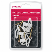 Kit d'ancres à bascule multi-usages Panpal pour cloisons sèches, vis en zinc jaune, chevilles murales papillon, ailettes anti-rotation pour plaques de plâtre