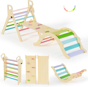 2025 8-in-1 Bằng Gỗ Pikler Tam Giác Leo Núi Set Toddler Đồ Chơi Trong Nhà Bé Rừng Phòng Tập Thể Dục Montessori Leo Núi Sân Chơi Cho Trẻ Em - Product Image 3