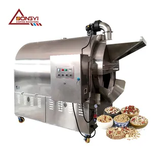 A maquinaria agrícola 100kg 150kg revestiu a máquina de torrefação do amendoim industrial do gás da máquina de torrefação do amendoim