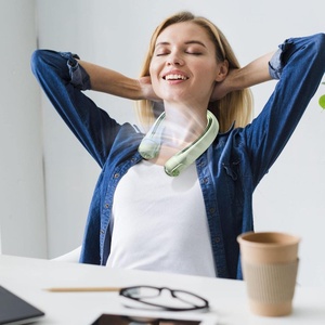 Ventilador sin Aspas Recargable por USB, Batería de 2400mAh, Portátil, Manos Libres, Uso en Mesa, Ventilador de Cuello de 3 Velocidades, para Actividades al Aire Libre - Product Image 6