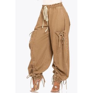 Pantalones vaqueros informales holgados con cordón elástico en la cintura y lazo para mujer, a la moda - Product Image 5