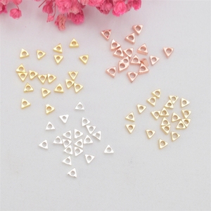 Cuentas pequeñas de oro roto con baño de oro de 18K, triangulares de 14K, pulsera trenzada DIY, cuentas plateadas - Product Image 1