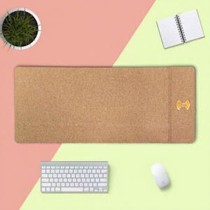Tapis de Souris en Liège Caoutchouté 15W à Chargement Sans Fil, Liège Naturel Écologique, Matériau Recyclable, Tapis de Bureau, Cadeau Idéal - Product Image 4