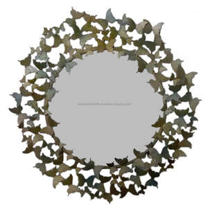 หัตถกรรม Butterfly Design เหล็กตกแต่งติดผนัง,กระจกแขวนผนังสำหรับห้องรับแขกห้องนอนห้องน้ำทางเดิน - Product Image 1