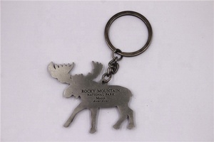 Llavero con diseño de alce del Parque Nacional de los Montes Rocosos, recuerdo - Product Image 3