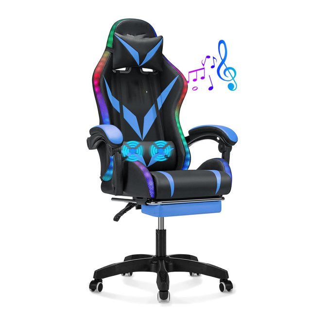 Chair Mat for Carpet Zero Gravity Massage Adjustable Heavy Duty Rgb Gaming Chair with bluetooth Speaker Massage Lumbar Support