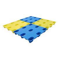 Palette en plastique HDPE à 9 pieds, robuste, moulée par soufflage, simple face, durable, surface embossée industrielle, capacité de charge de 1 tonne