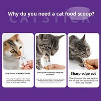 Cuillère distributrice de friandises pour chat en forme d'oreilles de chat, la plus vendue, emballée individuellement sous sachet OPP, pour l'alimentation des chats