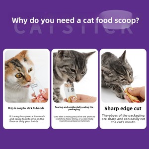Cucchiaio dosatore a forma di orecchie di gatto, il più votato, per snack per animali domestici, confezione singola in busta OPP, per l'alimentazione dei gatti - Product Image 4