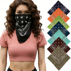 Bandana multifonctionnel personnalisé avec logo Ujoy, bandana carré en soie coloré, foulard, mouchoir imprimé, bandana classique en coton - Product Image 1