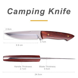 حار بيع خشبية مقبض شفرة مثبتة سكين في الهواء الطلق بقاء التخييم سكين صيد - Product Image 3