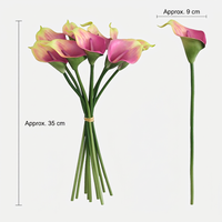 Buket Bunga Calla Lily Buatan dari Karet Lembut, Bunga Palsu Putih Kuning Ungu untuk Dekorasi Pernikahan dan Rumah