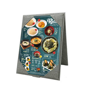 Tarjetas de Menú de Tela para Restaurantes, Soporte de Mesa A5 con 2 Vistas, Cubierta de Menú Tipo Tenda - Product Image 1