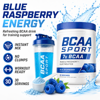 Poudre de BCAA 7g, rapport 2:1:1, avec électrolytes et 300mg d'eau de coco pour la récupération musculaire et l'hydratation, OEM