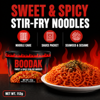 Mie Instan Ayam Pedas 112g Cup Rasa Manis Pedas Wijen Rumput Laut Goreng untuk Distributor Rantai Supermarket Grosir