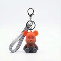 Porte-clés créatif en silicone Ours Caméléon, Pendentif de clé de voiture Ours Violent pour couple, Forme 3D imprimée UV, Pendentif de sac à dos, Vente en gros