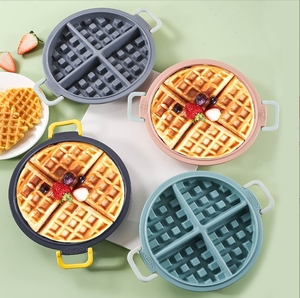 Grand moule à gâteau rond réutilisable <span class=keywords><strong>en</strong></span> <span class=keywords><strong>silicone</strong></span> pour <span class=keywords><strong>gaufrier</strong></span> grillé au four pour dessert et moules à chocolat pour la cuisson des gaufres - Product Image 2