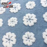 Kingcason, fabricant compétitif, tissu en polaire sherpa jacquard floral 100% polyester, simple face, pour couverture et textile de maison
