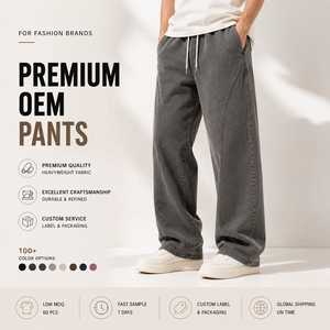 Pantalones Deportivos Personalizados de 400 g/m², Resistentes al Agua, Transpirables, con Lavado Ácido, Estilo Vintage, para Hombre - Product Image 1