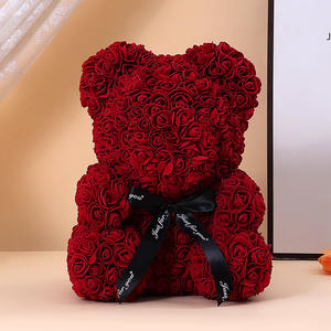 Regali di San Valentino, Decorazione Orso di Rose, <span class=keywords><strong>Fiore</strong></span> Artificiale con Scatola Luminosa, Orsacchiotto per Donne, Fidanzate, Regalo di Compleanno, <span class=keywords><strong>Fiore</strong></span> dell'Amore - Product Image 6