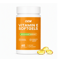 Capsule de vitamine E en gélule souple à marque privée, antioxydant, soutien immunitaire, soin de la peau pour femmes, complément alimentaire beauté pour adultes et femmes