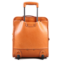 Sac à bagages de voyage classique en cuir véritable marron avec fermeture éclair