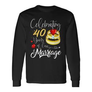 Camiseta de manga larga para el 40.º aniversario de boda, 40 años de amor y matrimonio - Product Image 1