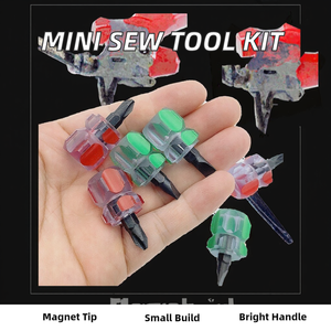 Mini Kit de reparación de máquina de coser portátil, destornillador con mango de plástico ranurado, destornillador de placa de <span class=keywords><strong>aguja</strong></span> con cabeza de rábano, herramientas de costura - Product Image 2