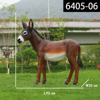 Sculpture d'âne réaliste en fibre de verre, prête à être expédiée pour l'affichage dans les jardins, cours, pelouses et ranchs.