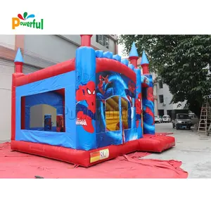 Hot Jual Inflatable Spiderman Bounce Puri Inflatable Air Slide untuk Anak-anak