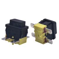 Interrupteur à bouton-poussoir 16A250VAC T125 15*21mm D P S T PS5-210 ON-OFF à verrouillage automatique, noir