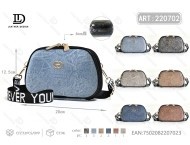 Borsa a Tracolla da Donna in Denim con Chiusura a Cerniera, Motivo Tinta Unita, Stile per Tutte le Stagioni - Product Image 1