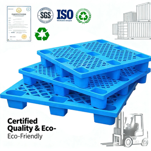 Palette en plastique recyclé noir jetable à usage unique, légère, pour distribution, exportation et transport, à bas prix, empilable - Product Image 4