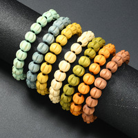Bracelet en perles de bois colorées inspiré de la dopamine, fait main, minimaliste, polyvalent, vintage, unisexe, cadeau transfrontalier