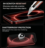 Protection d'écran en verre trempé 9H à couverture intégrale pour iPhone 18 Pro Max, compatible avec iPhone 18, 17, 16, 15, 14, 13, 12, 11 - Vente en gros