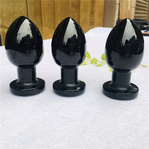 Vente en gros de cristal d'obsidienne noire naturelle, dildo, cristal de guérison Yoni, baguette de <span class=keywords><strong>massage</strong></span> pour femmes - Product Image 1