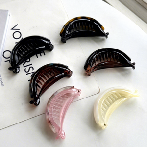 Pince à <span class=keywords><strong>cheveux</strong></span> en acétate pour queue de cheval haute, style simple, à fixer à l'arrière de la tête, pince banane torsadée - Product Image 1