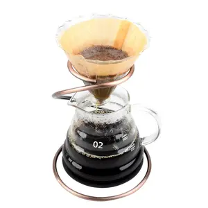 Hete Verkopende Koffie Handbrouwrek Filter Bekerhouder Slang Vorm V 60 Giet Over Cup Metalen Koffiefilter Display Stand Rack