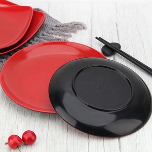 Bols et assiettes ronds rouges et noirs, assiettes en mélamine, ensembles de vaisselle, <span class=keywords><strong>petite</strong></span> <span class=keywords><strong>assiette</strong></span> Plate pour Restaurant - Product Image 6